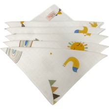 Bezhane Baby %100 Organik Pamuk Muslin Kumaş Bebek Ağız Mendili Güneş Ay DESEN(25X25CM)