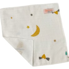 Bezhane Baby %100 Organik Pamuk Muslin Kumaş Bebek Ağız Mendili Güneş Ay DESEN(25X25CM)