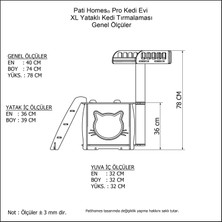 Patihomes Pro Kedi Evi Xl Yataklı - Kedi Tırmalaması