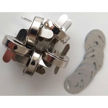 Çanta Aksesuar Örgü Çantaya Mıknatıslı Çıtçıt Gümüş Renk 5li Paket