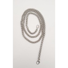 Çanta Aksesuar Gümüş Renk Kalın Örgü Model Çanta Zinciri (120 Cm)