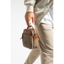 Erkek Omuz Çantası Elde Tutma 18*12 cm Çapraz Askılı Postacı Çantası Mega Çanta Kanvas Kumaş