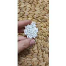 BaharEli Yuvarlak Formda Kristal Boncuk İşlemesi Cevşen / Kolye / Nazarlık - Gelin Aksesuarı -Dualı