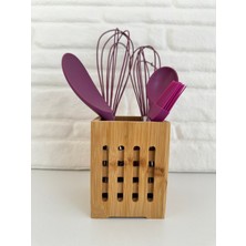 Yeninesilevim Ahşap Bambu Kare Organizer Kaşıklık Kalemlik Çok Aamçlı Düzenleyici 9*12 cm