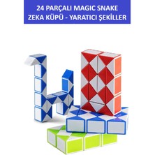 24 Parçalı Yaratıcı Magıc Snake Cube (3 Adet)  -Sihirli Yılan Zeka Sabır Küpü -Sarı - Turuncu - Mavi