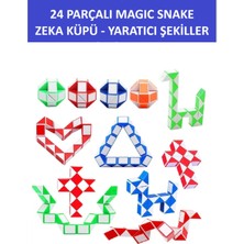 24 Parçalı Yaratıcı Magıc Snake Cube (3 Adet)  -Sihirli Yılan Zeka Sabır Küpü -Sarı - Turuncu - Mavi