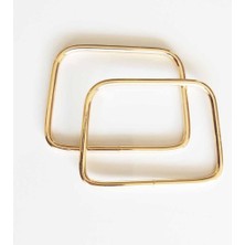 Çanta Aksesuar Light Gold Yeni Kare Metal Çanta Sapı 7X11 cm