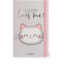 Legami Kitty 120 Gr. Beyaz Kağıt Çizgili Defter Meow