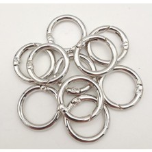 Çanta Aksesuar 10LU 2 cm Gümüş Renk Yaylı Halka Örgü Çanta Için