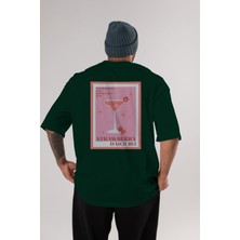 Strawberry Daiquiri Arka Baskılı Oversize T-Shirt Erkek Kadın Unisex %100 Pamuk Bisiklet Yaka Tişort