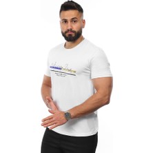 Erkek Baskılı Slim Fit Pamuklu T-Shirt