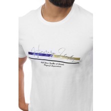 Erkek Baskılı Slim Fit Pamuklu T-Shirt