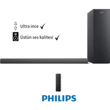 Philips Ultra Ince Üstün Ses Kalitesi TAB6305 Dolby Audio 2.1 Kanal-Derin Bas Soundbar 140W Kablosuz Subwoofer'lı Soundbar+ HDMI ve Optik Bağlantı Kablosu