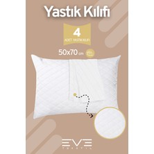 Eve Tekstil 4 Adet Diamon Kapitone Antibakteriyel Fermuarlı Yıkanabilir Otel Lüks Yastık Kılıfı 50x70cm
