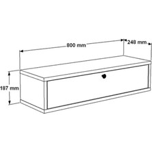 White Dekor 80  cm  Dresuar Duvara Monte Beyaz Hol Antre