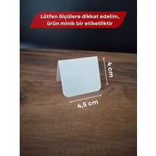 Silinebilir PVC Beyaz Etiket Ayaklı Vitrin Etiketi Raf Etiketi Dekoratif Etiket isimlik Yaz Sil Portatif Şık Etiket Seti Arkaya Yatık Açılı Etiket Çift Yönlü Çatı Etiket