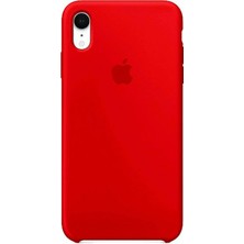 Piyasa Sepeti Apple iPhone XR Uyumlu Logolu Içi Kadife Altı Açık Lansman Kırmızı Silikon Kılıf