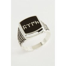 Feryal Göktürk Yazılı Metal Erkek Yüzük