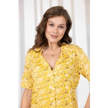 %100 Bambu Pamuklu Düğmeli Yakalı Gömlek Pijama Takımı