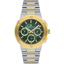 Navimarine NM256-05 Multifonksiyonlu Altın Sarı Yeşil Renk Çelik Erkek Kol Saati