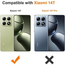 Fibaks Xiaomi Mi 14T Kılıf Kamera Korumalı Kartlıklı Cüzdanlı Kırmızı Tuşlu Siyah Silikon Kapak