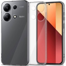 Fibaks Xiaomi Redmi Note 13 4g Kılıf Kamera Korumalı Renksiz Şeffaf Esnek Silikon Kapak