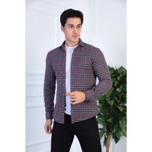 JACK CARISMA Örme Oduncu Ekose Esnek ve Rahat Slim Fit Erkek Gömlek
