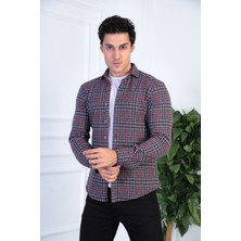 JACK CARISMA Örme Oduncu Ekose Esnek ve Rahat Slim Fit Erkek Gömlek