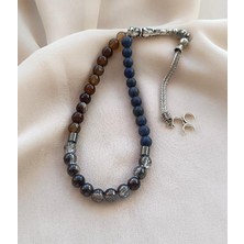 Tesbih 33 Lük 8 mm Küre Kesim Karışık Doğal Taşı Tespih