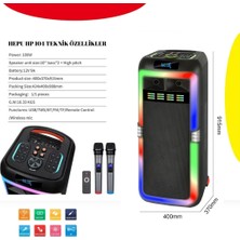 Hepu Hp 104 Taşınabilir Bluetooth Hoparlör 80 W Rms 2*10 Inc Subwoofer Ultra Bass