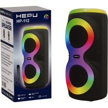 Hepu Hp 112 Bluetooth Hoparlör 2*4 Inc 10 W Rms Rgb USB Kablolu Mikrofonlu 3600 Mah