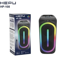 Hepu Hp 108 Bluetooth Hoparlör 16 W Rms 2*8 Inc Karaoke Kablolu Mikrofon Rgb Efekt Usb,typc-E