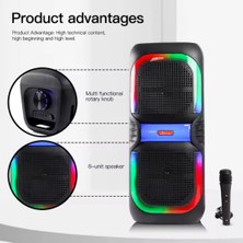 Hepu Hp 109 Bluetooth Hoparlör 2*8 Inc 16 W Rms 3600 Mah Rgb Efekt Kablolu Karaoke Mikrofon