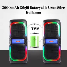 Hepu Hp 109 Bluetooth Hoparlör 2*8 Inc 16 W Rms 3600 Mah Rgb Efekt Kablolu Karaoke Mikrofon