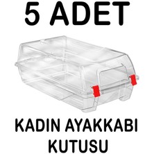 Plastik 5 Adet Şeffaf Kadın Ayakkabı Saklama Kutusu