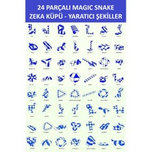 24 Parçalı Yaratıcı Magıc Snake Cube  -Sihirli Yılan Zeka Sabır Küpü - Renk: Sarı