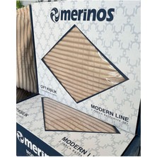 Merinos Modern Lıne 3 Parça Yatak Örtüsü Battaniye Seti Çift Kişilik MODERNLINEBEJ02