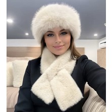 UGS Ticaret Kışlık Peluş Şapka , Bere , Kalpak ve Atkı , Şal Takım (2 Parça)