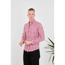 Jack Carısma Dama-Ekose Pamuklu Slim Fit Erkek Gömlek