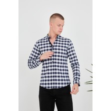 Jack Carısma Dama-Ekose Pamuklu Slim Fit Erkek Gömlek
