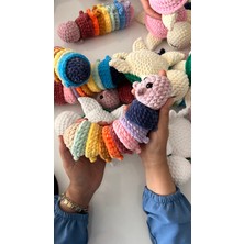 Marifetli Tığım Amigurumi Örgü Kadife Tırtıl Oyuncak / Uyku Arkadaşı