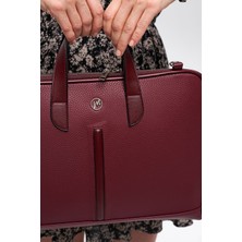 Meschain Bordo MacBook Air Pro 13-13.3 Inç Laptop ve Evrak Çantası
