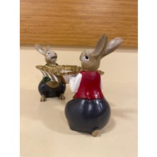 Dekoratif El Yapımı Damalı Sunum 2 Tavşanlı