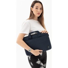 Meschain Su Geçirmez Kumaş Evrak & Laptop Çantası 13" - 14" Inç Siyah