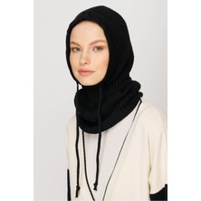 Mooncorn Siyah Balaclava Triko Başlık