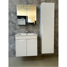 Noce Banyo Dolabı Aynalı Cnc Işlemeli Membran Kapaklı 65 cm