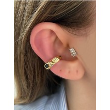 Pinery Jewels Burgu Halka Altın Kaplama Kadın Kıkırdak Küpe