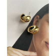 Pinery Jewels Minimal Tombul Halka Altın Kaplama Küpe Çifti