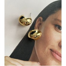 Pinery Jewels Minimal Tombul Halka Altın Kaplama Küpe Çifti