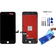 Tkgz - iPhone 7 PLUS Uyumlu Lcd Ekran Dokunmatik  + TAMİR SETİ + TOZ BANTI SİYAH